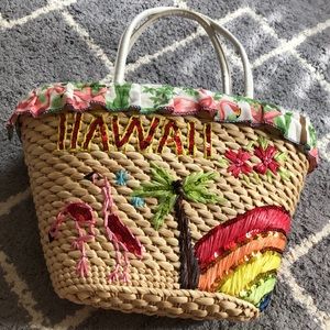 Hawaii woven tote with zipper 👜